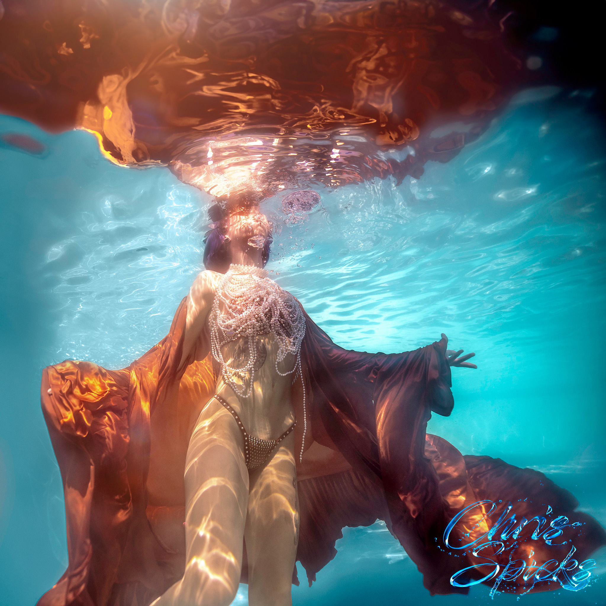 Red shoes and mirrors underwater look amazing